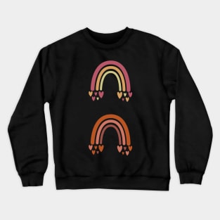 Boho Rainbows Stickers Reds Crewneck Sweatshirt